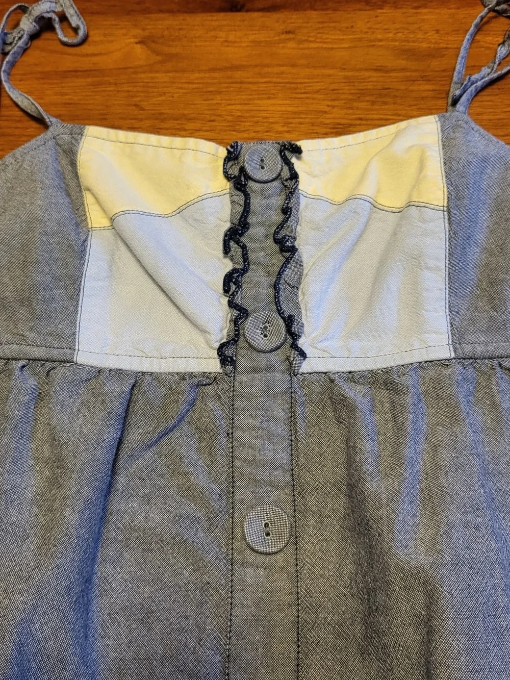 Element Eden Chambray Babydoll Button Front Dress Size S Y2K